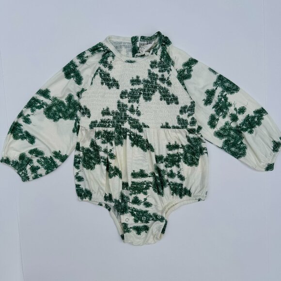 Kate Quinn 2T Holiday Romper | Bubble Silhouette, Long Sleeves, Pine Trees | NWT - Picture 1 of 5